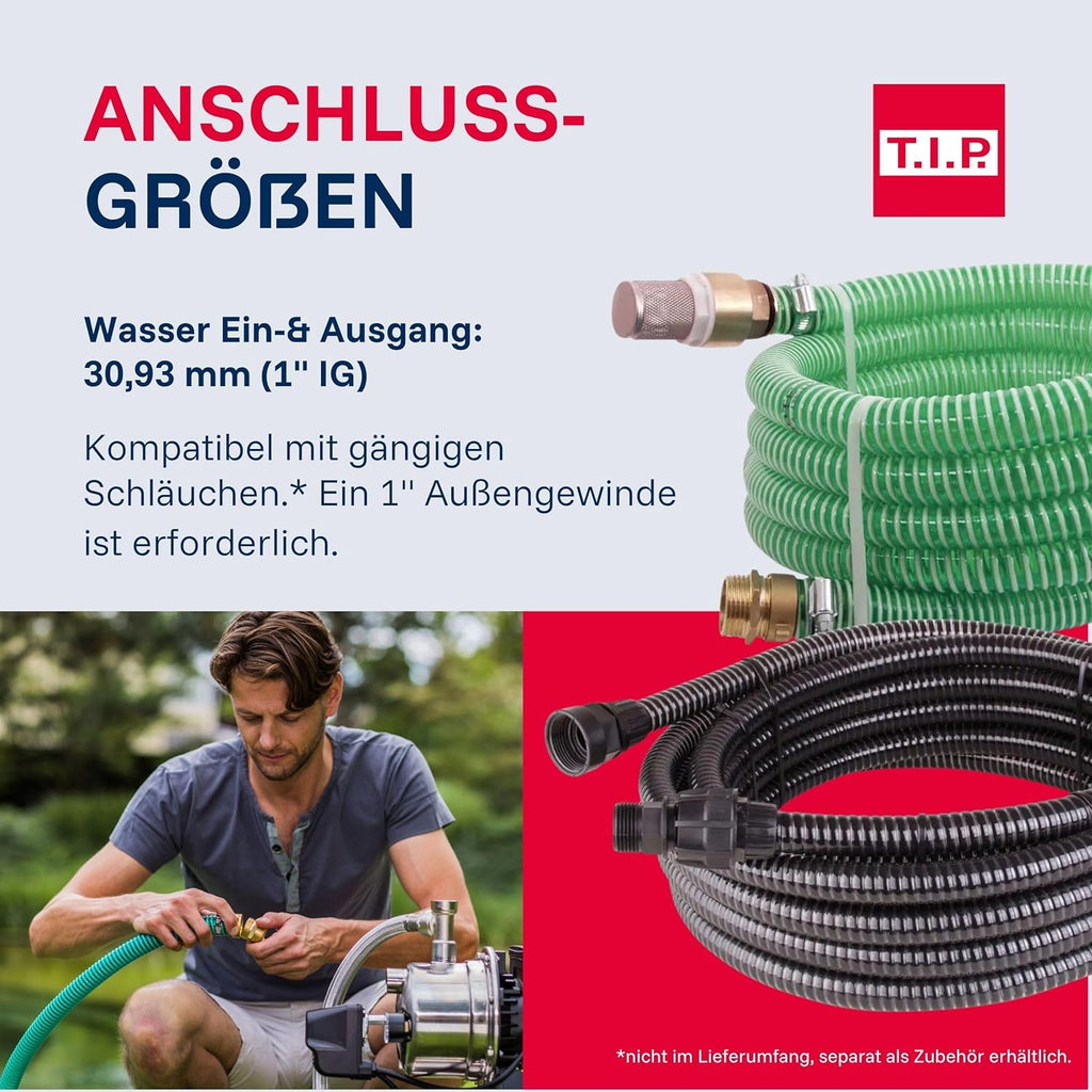 Hauswasserwerk Edelstahl Druckkessel 1300 Plus F 1200W 4350 l/h 50 m Förderhöhe Vorfilter 31155
