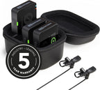 Kabelloses Mikrofon Set WIPRO 2,4 GHz mit 2 Sendern 2 Lavalier-Mikrofonen Timecode 32-Bit Float und Ladecase
