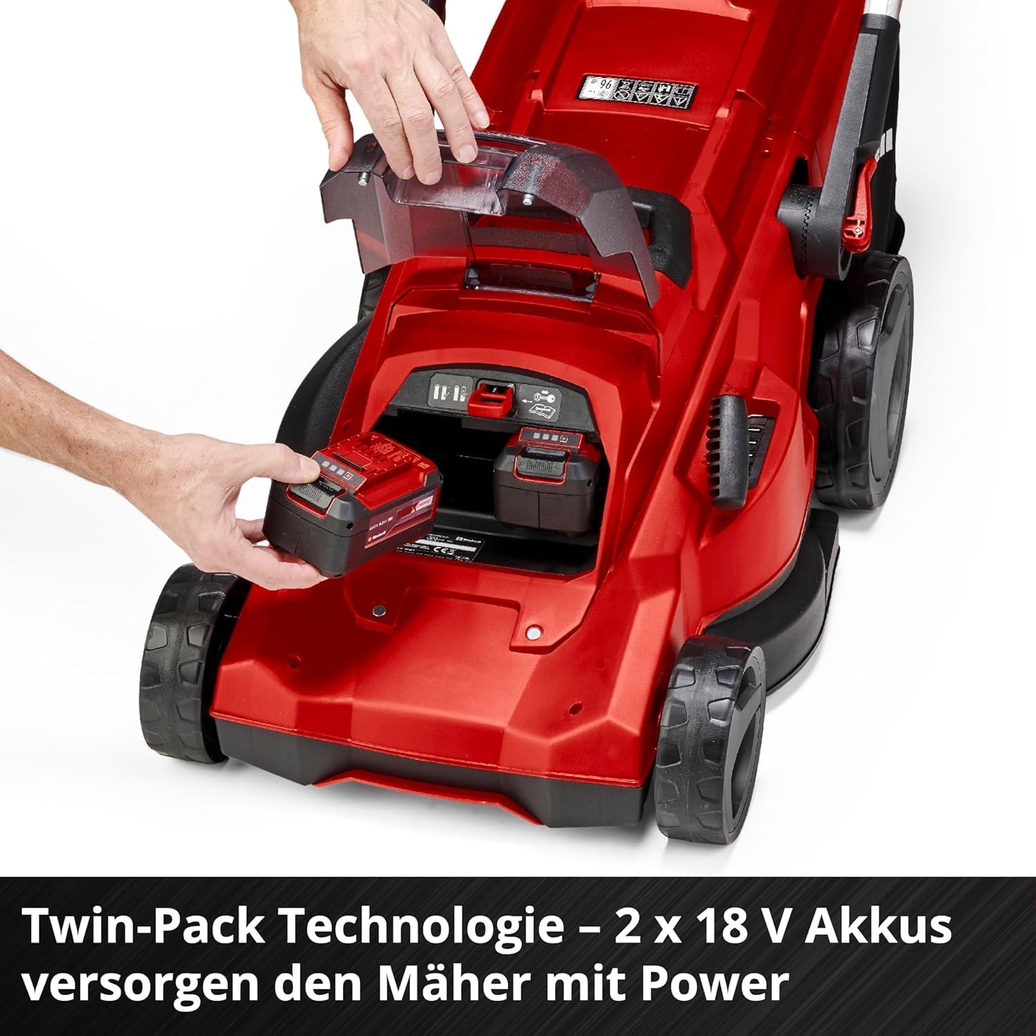 Akku-Rasenmäher RASARRO 36/42 Kit 36V 42 cm Schnittbreite für bis zu 725 m² Brushless Motor mit 2x 5,2 Ah Akku und Twincharger