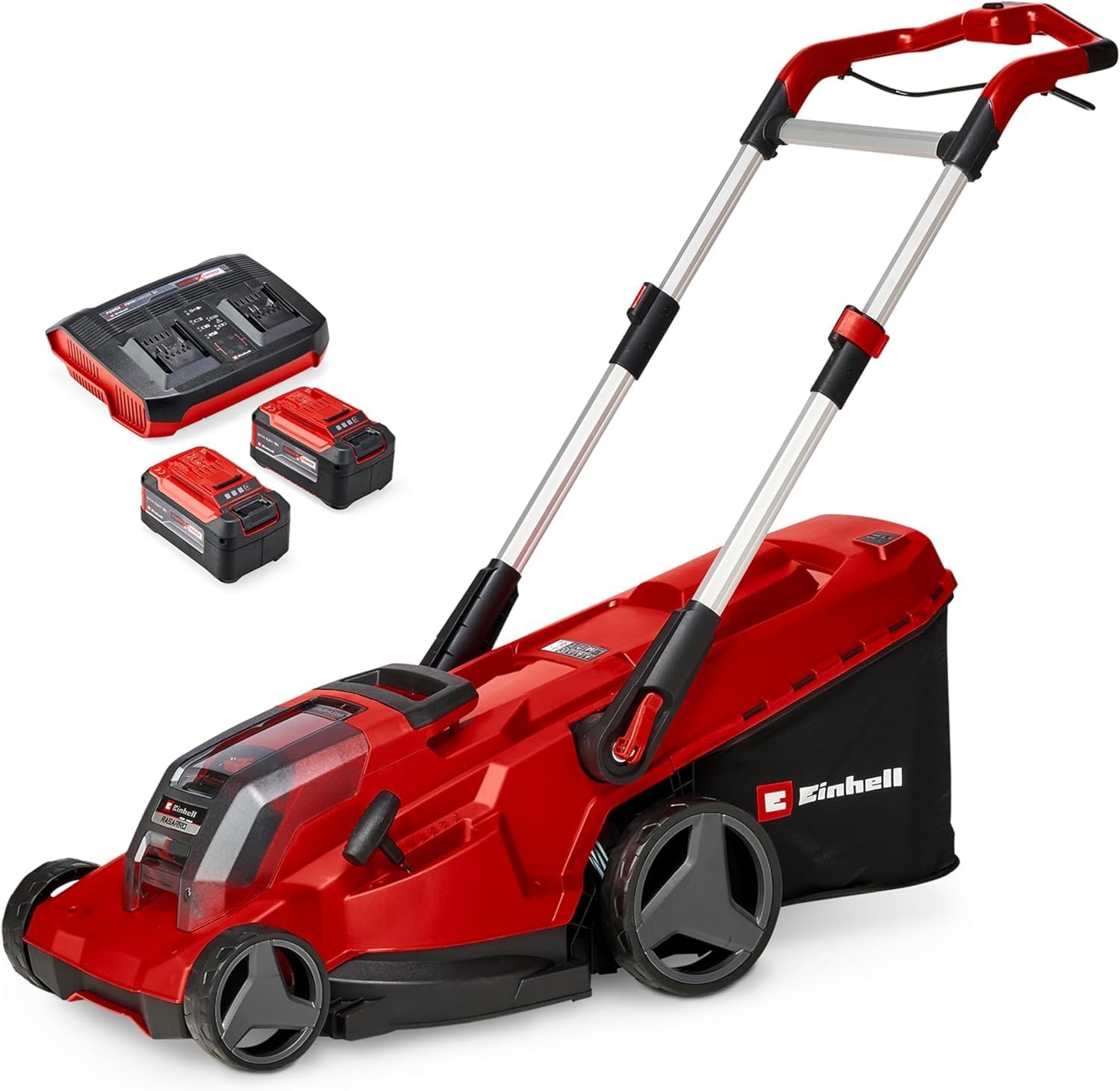 Akku-Rasenmäher RASARRO 36/42 Kit 36V 42 cm Schnittbreite für bis zu 725 m² Brushless Motor mit 2x 5,2 Ah Akku und Twincharger