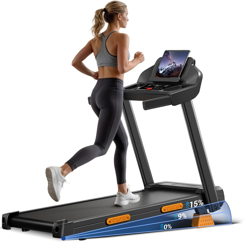 Laufband klappbar mit Steigung SF20 12 kmh 3 PS Motor 15 Prozent Neigung 136 kg Tragkraft LED Anzeige