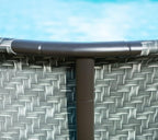 Rundpool Frame Pool Set 488x122 cm Rattanoptik mit Filterpumpe Leiter Abdeckplane Bodenvlies Reinigungsset
