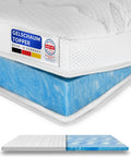 Gelschaum Matratzen Topper 180x200 cm RG50 6cm Memory Foam Lyocell Bezug rutschfest Klimaband