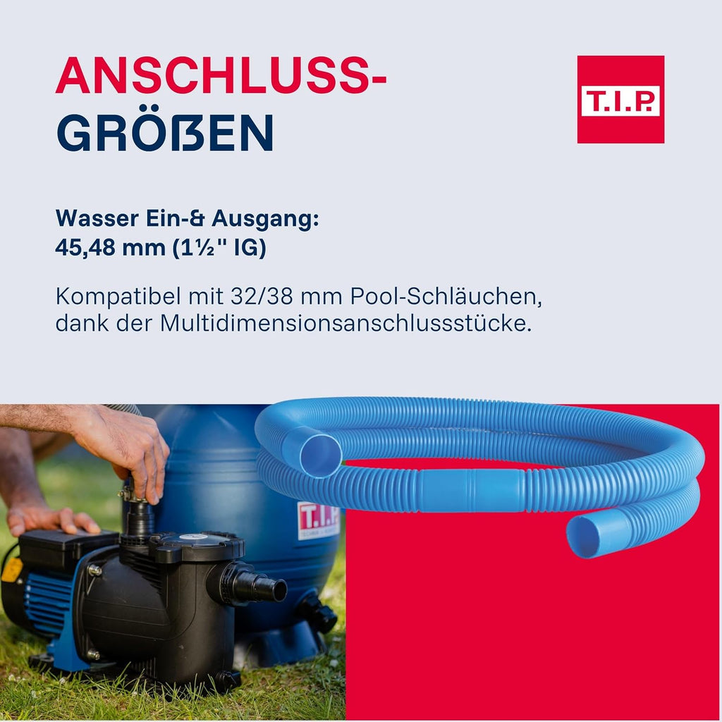 Poolpumpe mit Vorfilter SPP 600 FT 13000 l/h Fördermenge für Pools bis 40 m³ 600 W selbstansaugend mit Timer