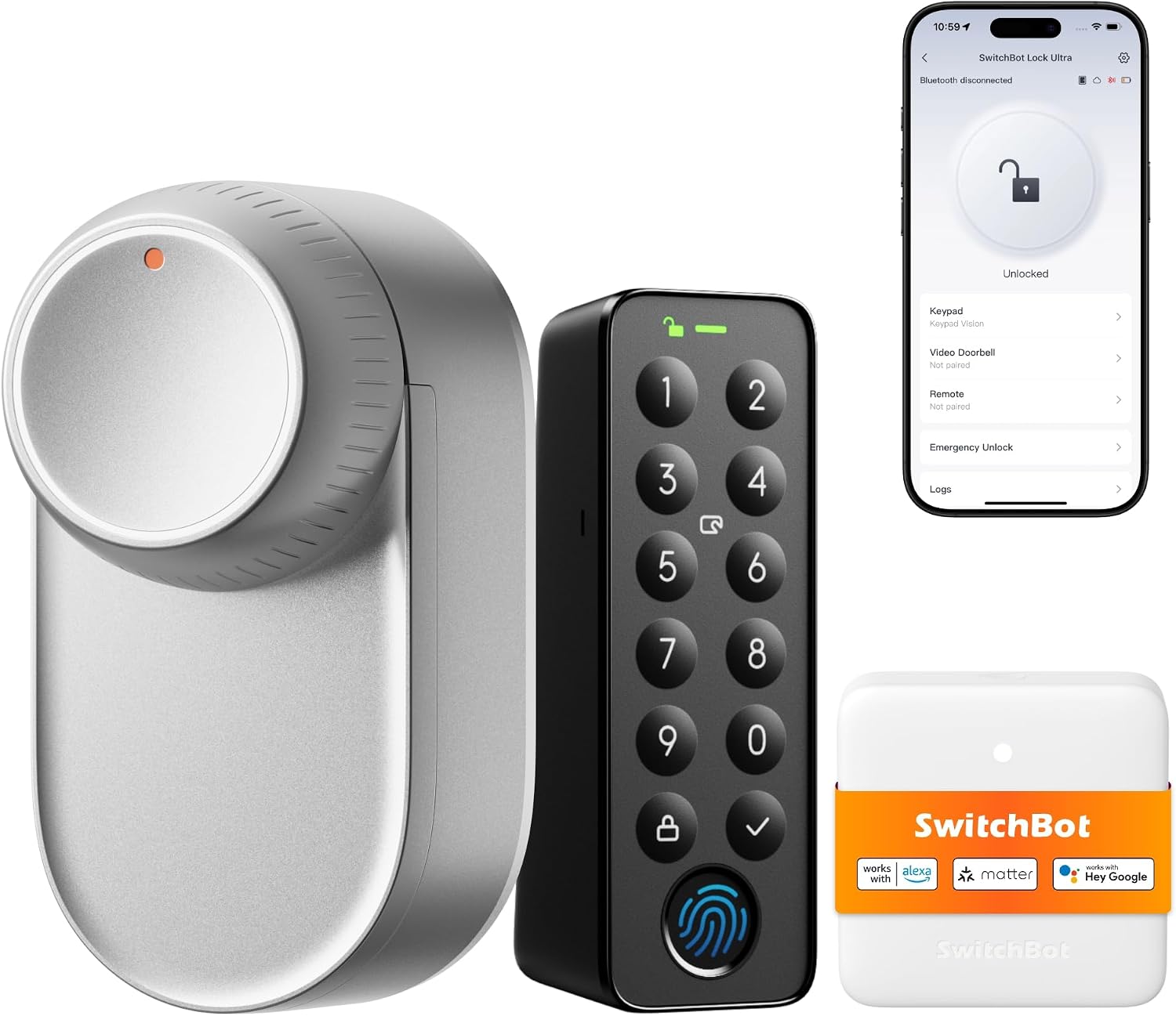 Smart Türschloss Lock Ultra mit Keypad Fingerabdruck WiFi Matter elektronischem Riegel und App Steuerung