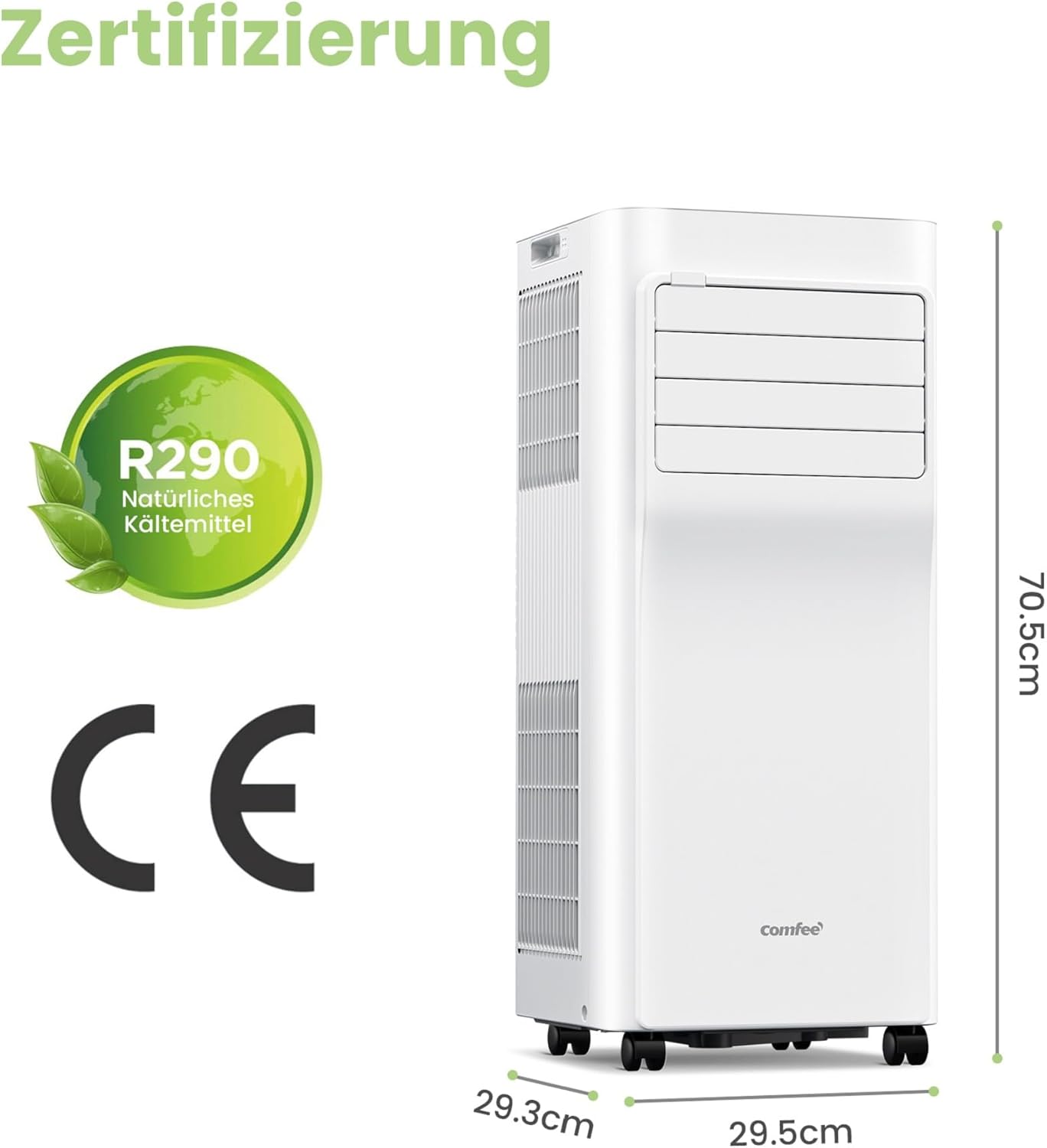 Mobile Klimaanlage Breezy Cool Pro 2.6 9000 BTU 2,6 kW Kühlen Ventilieren Entfeuchten App 33㎡