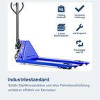 Gabelhubwagen 2500 kg Stahl 1150 mm Gabellänge Palettenwagen mit Gummirollen Handhubwagen Blau FIVE Modell
