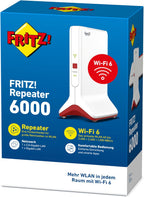 WiFi 6 WLAN Repeater 6000 Tri-Band bis 6000 MBit/s mit 2,5-Gigabit-LAN Mesh WLAN 2,4 GHz und 5 GHz