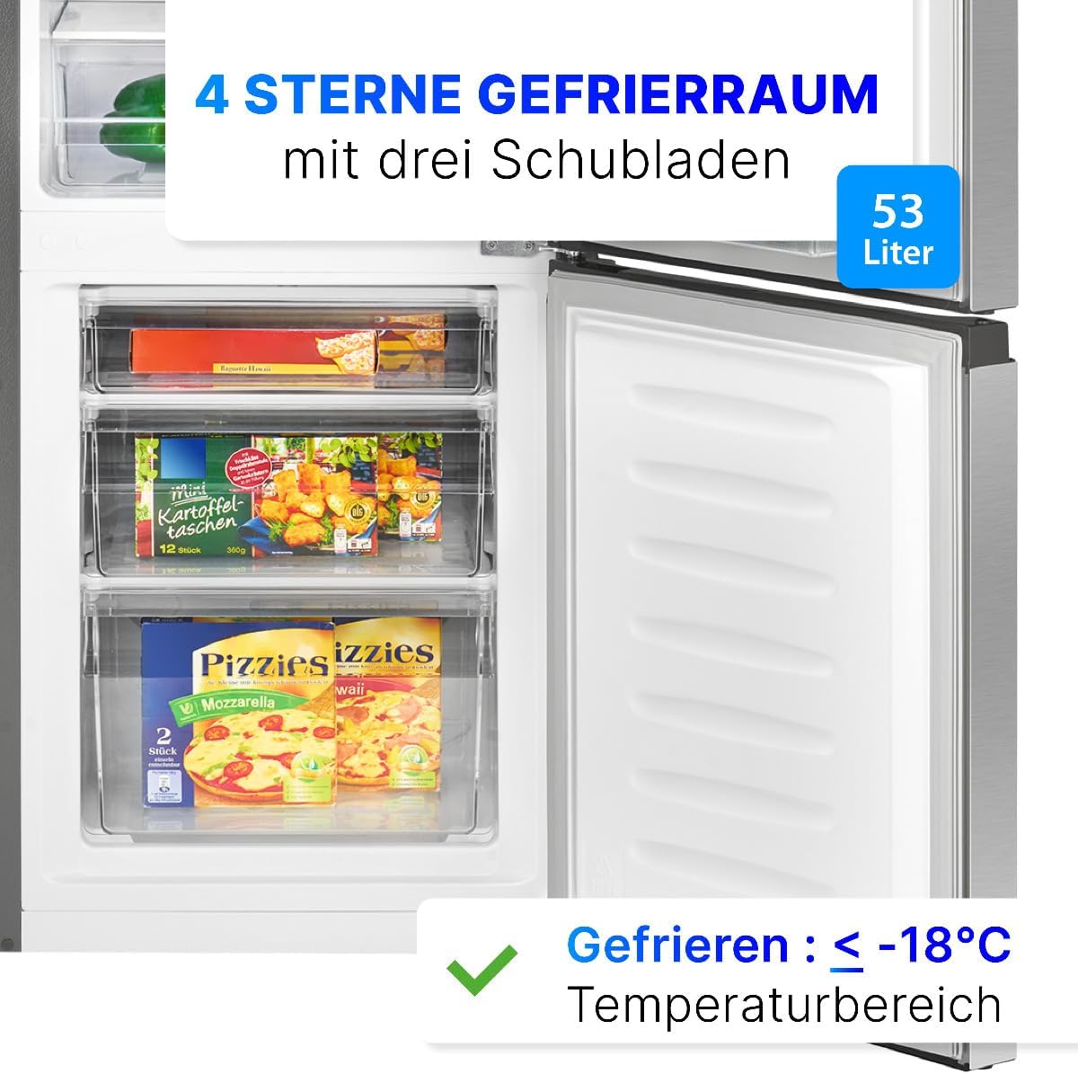 Kühl-Gefrierkombination 175L KG 320.2 143cm Energieklasse E leise 39dB Gefrierfach unten wechselbarer Türanschlag