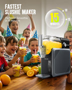 Slush Maschine für Slushies Milchshakes Frappés und gefrorene Cocktails S2.2 2,6L Automatisch mit Selbstreinigung und 5 Modi Grau