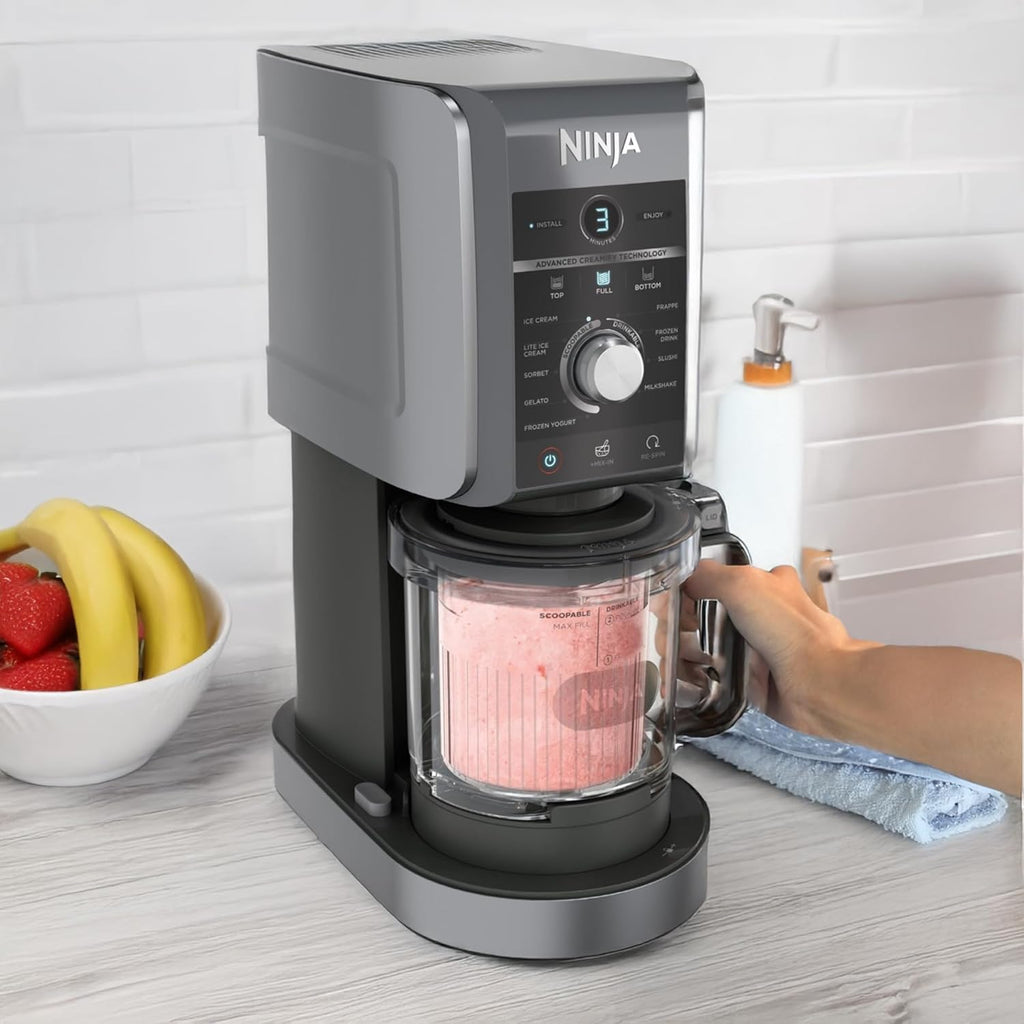 Eiscreme- und Frozen-Drink-Maschine NC501EU mit 10 Programmen 3 x 709 ml Behältern und 2-in-1 Geschmacksfunktion