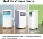 Mobiles Klimagerät 9000 BTU MPPH-09CRN7 3 in 1 Kühlung Entfeuchtung Ventilation 31 qm Raum 63 dB Abluftschlauch