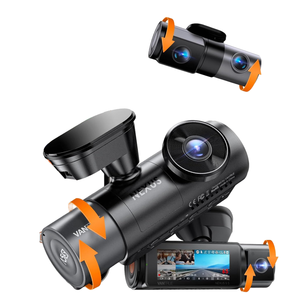 Dashcam N5S 4 Kanal 2.7K Front Innen Hinten 1440P 1080P HDR WDR 360 Grad WiFi GPS Parkmodus 1TB Support