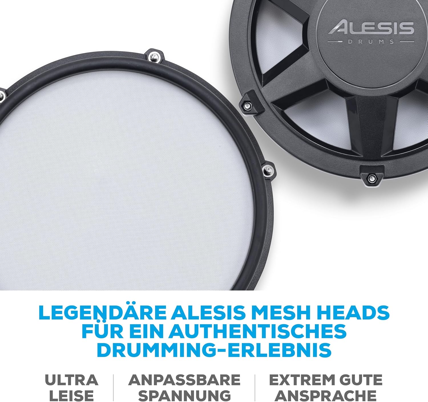 E-Drum Set 8-teilig Nitro Max Kit 10 Zoll Dual-Zone Snare Mesh Pads Bluetooth USB MIDI 440+ Sounds