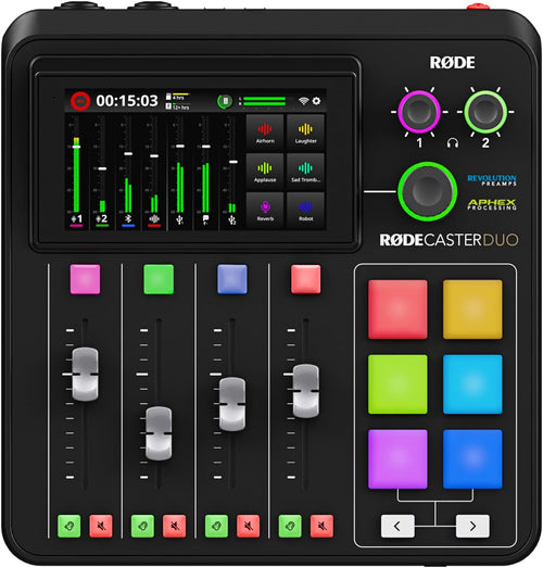 Audio Produktionssystem RØDECaster Duo RC Duo 4-Kanal Mixer mit USB-C Bluetooth Wi-Fi Dual USB und Touchscreen