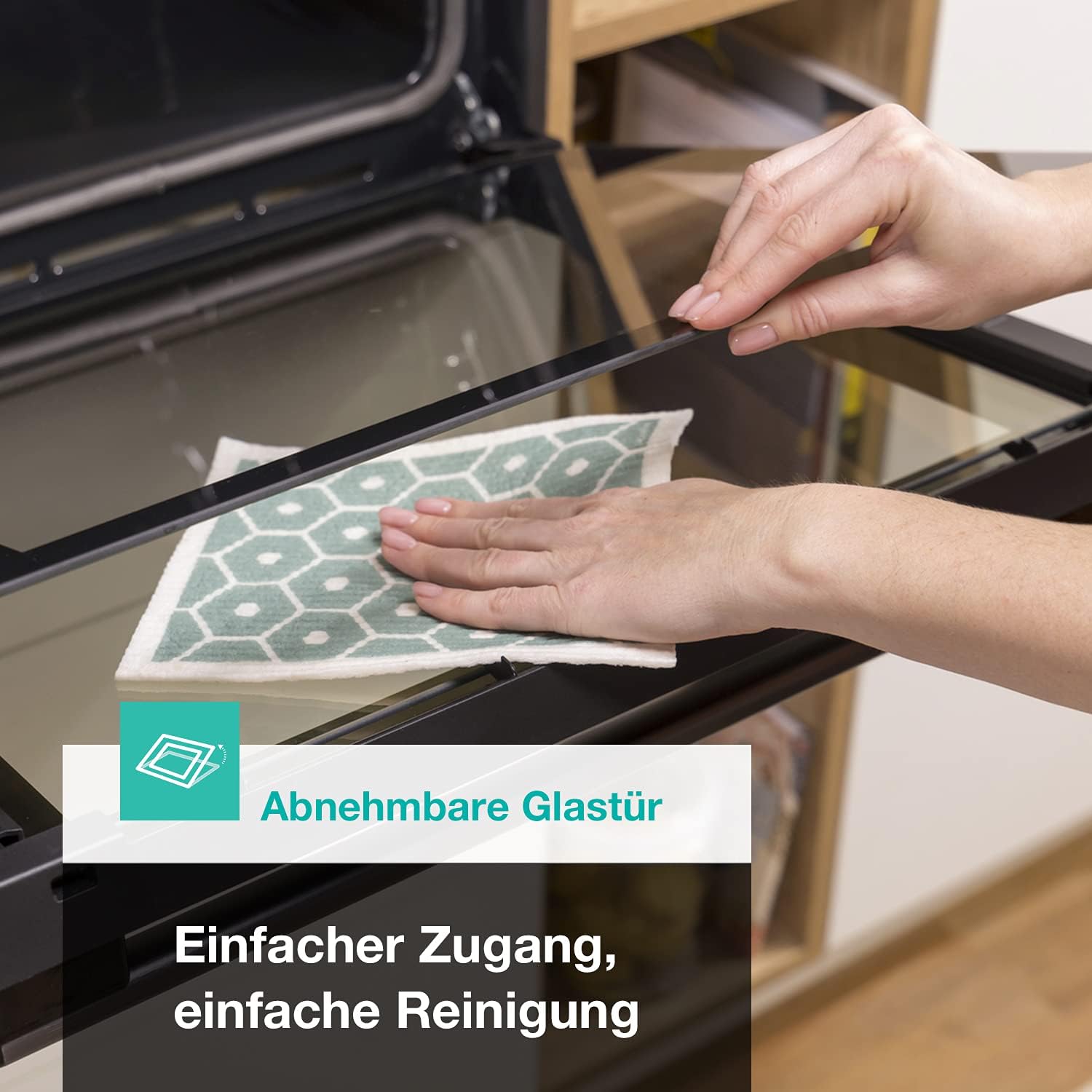 Einbauherd Set Heißluft Inox Set 4 77L Glaskeramik Kochfeld mit ExtraSteam AirFry PizzaMode PerfectGrill EcoClean