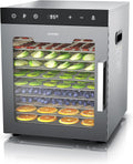 Dörrautomat Edelstahl 10 Etagen 800 W 30–90°C mit Timer Umluftfunktion 8400 cm² Dörrfläche