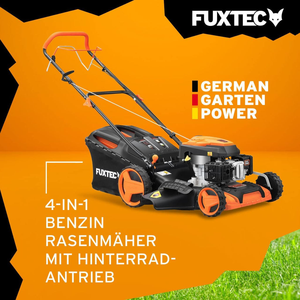 Benzin Rasenmäher FX-RM5196 196cc 4-Takt 51cm Schnittbreite 4in1 Mulchen Seitenauswurf 60L Fangkorb Radantrieb