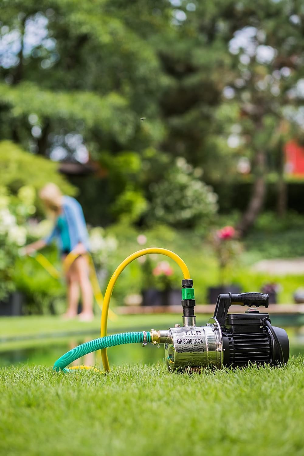 Gartenpumpe Edelstahl GP 5000 INOX 1200W 5000 l/h 45 m Förderhöhe 4,5 bar selbstansaugend Jet-System