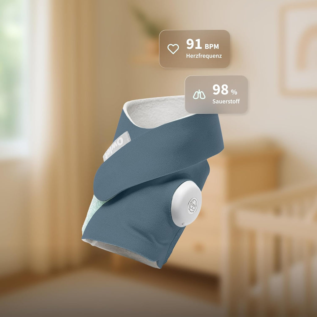 Baby Schlafsensor mit App Überwachung 0–18 Monate Smart Baby Monitor System Schlaftracking Benachrichtigungen Bedtime Blue