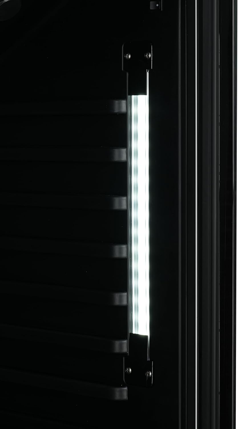 Getränkekühlschrank GSC4280B 280L Glas Tür belüftete Kühlung 6 verstellbare Regale Schloss Schwarz freistehend