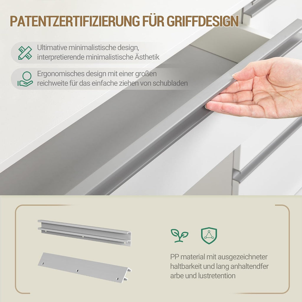 Schminktisch mit LED Spiegel DT41903W 108 x 40 x 140 cm 9 Schubladen 3 Lichtfarben mit Stauraum