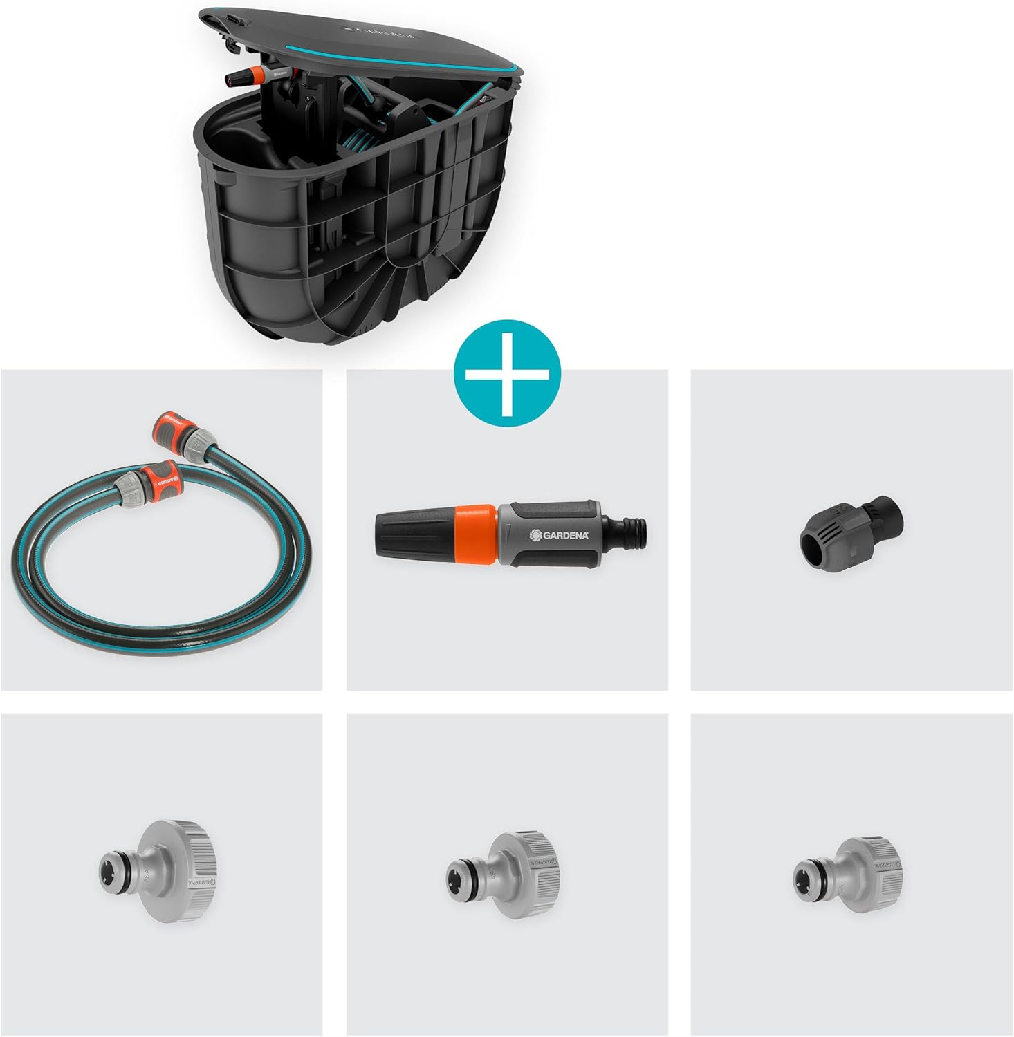 Schlauchbox RollUp M 20 m automatische Aufrollfunktion unterirdische Installation 18650-20 wetterfest 11 mm Schlauch