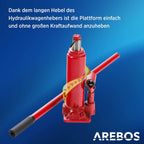 Hydraulische Auffahrrampe mit Wagenheber Hebeplattform 2 t Tragfähigkeit höhenverstellbar für PKW und Kleintransporter