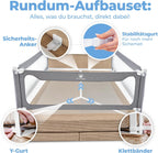 Rausfallschutz Bettgitter Set PS_1313 für Boxspringbett und Familienbett 180x200 cm 3 Bettgitter mit Zwischenraumschutz