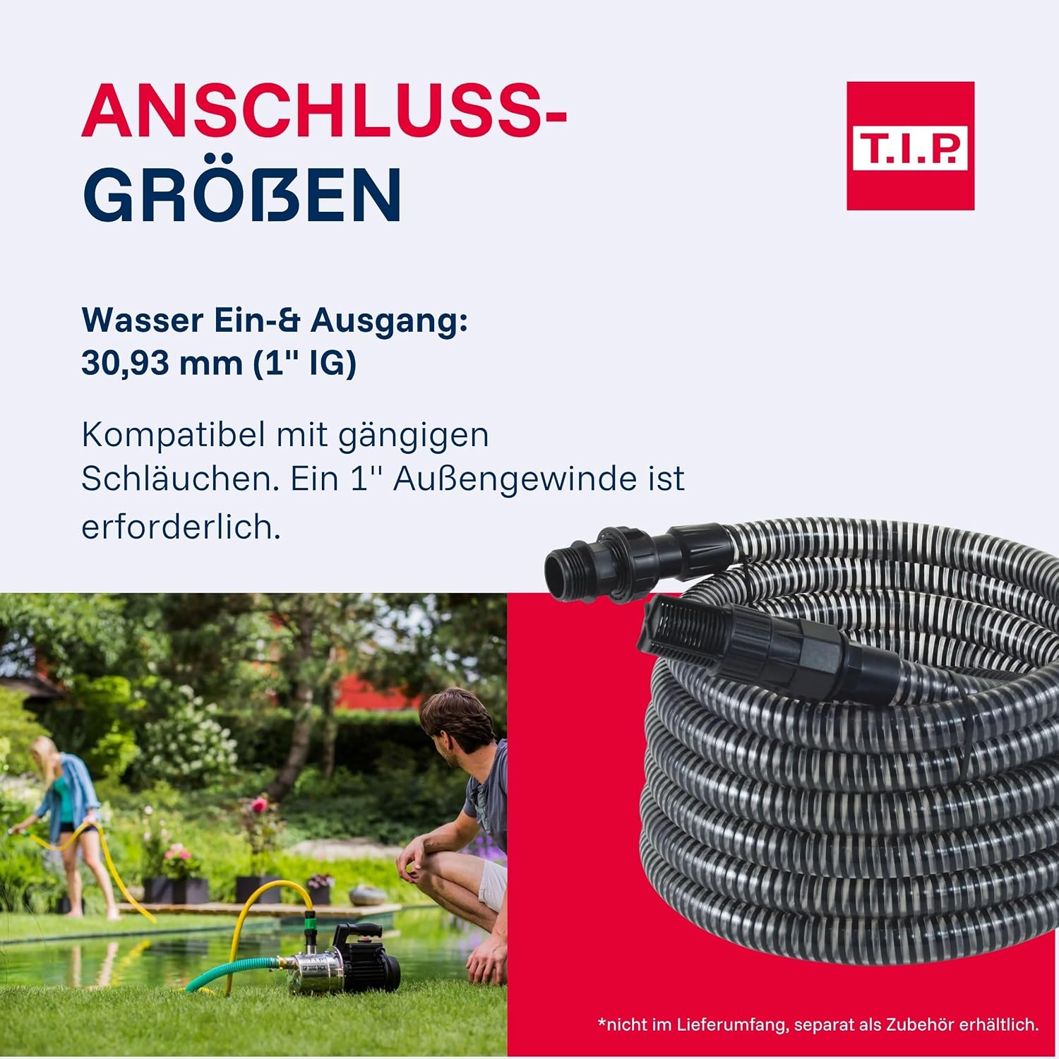 Gartenpumpe Edelstahl GP 5000 INOX 1200W 5000 l/h 45 m Förderhöhe 4,5 bar selbstansaugend Jet-System