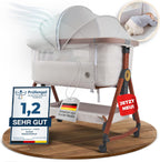Baby Beistellbett 3in1 KUNU-Bett-02 höhenverstellbar 93x58 cm mit Rollen Stubenwagen Reisebett mit Matratze und Tasche