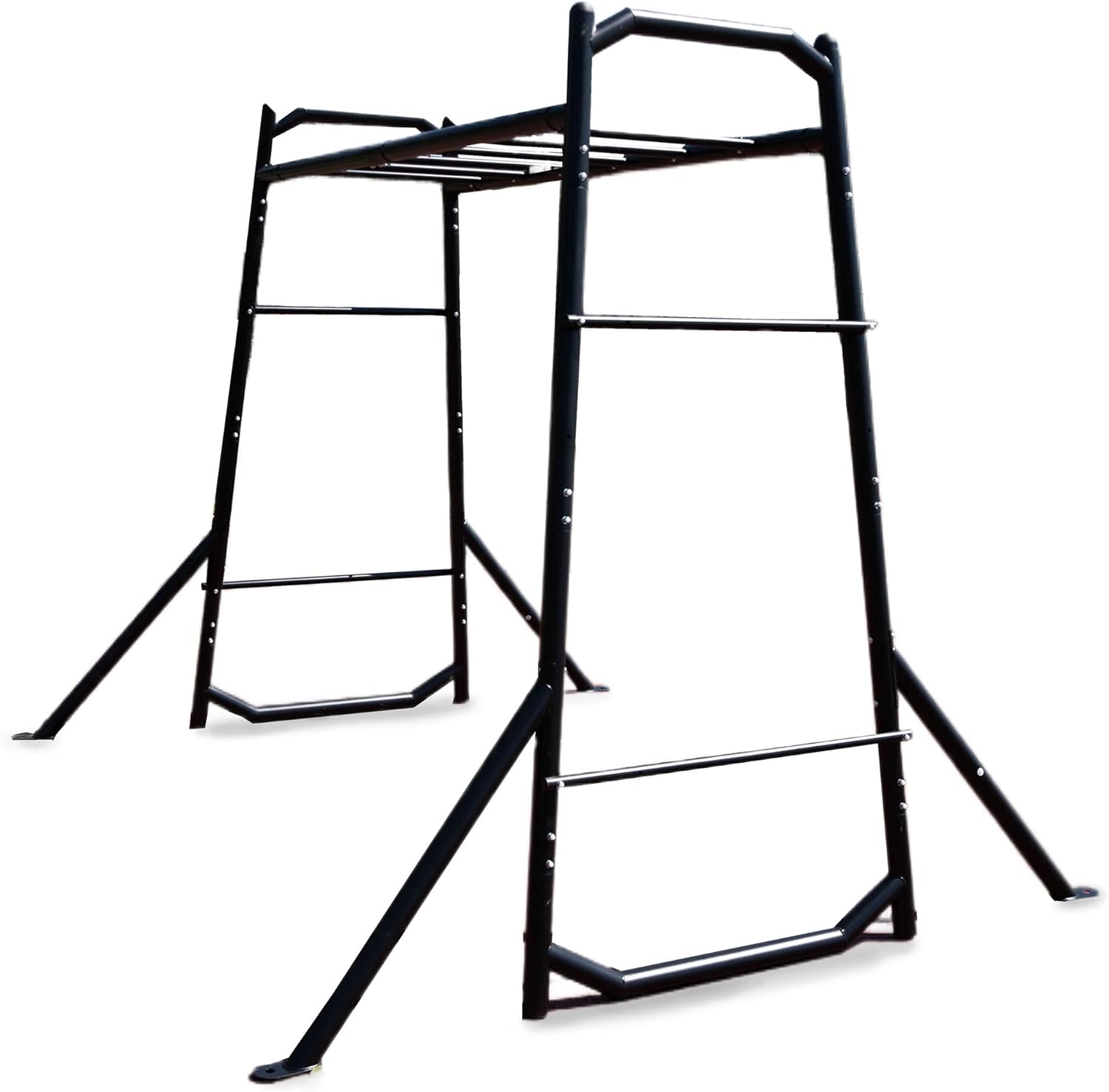 Garten Klettergerüst Metall Kletterleiter mit Bodenverankerung 265 x 112 x 222 cm belastbar bis 200 kg pulverbeschichtet Outdoor Training