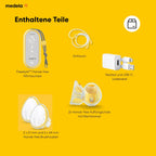 Elektrische Doppelmilchpumpe Freestyle Hands Free App Verbindung tragbar 24 dB Akku betrieben inkl Auffangschalen
