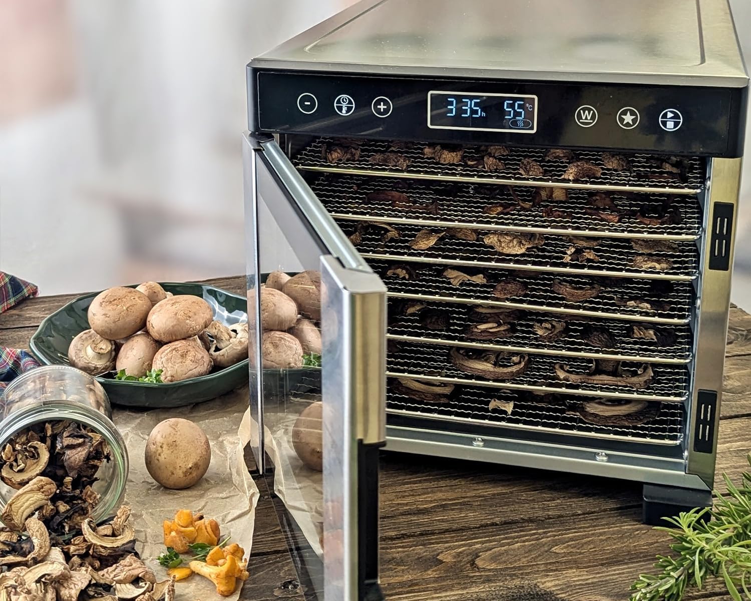 Dörrautomat DA 650 600W 7 Edelstahl-Tabletts 0,5 m² Dörrfläche Temperatur 35–75°C 99h Timer LCD Display