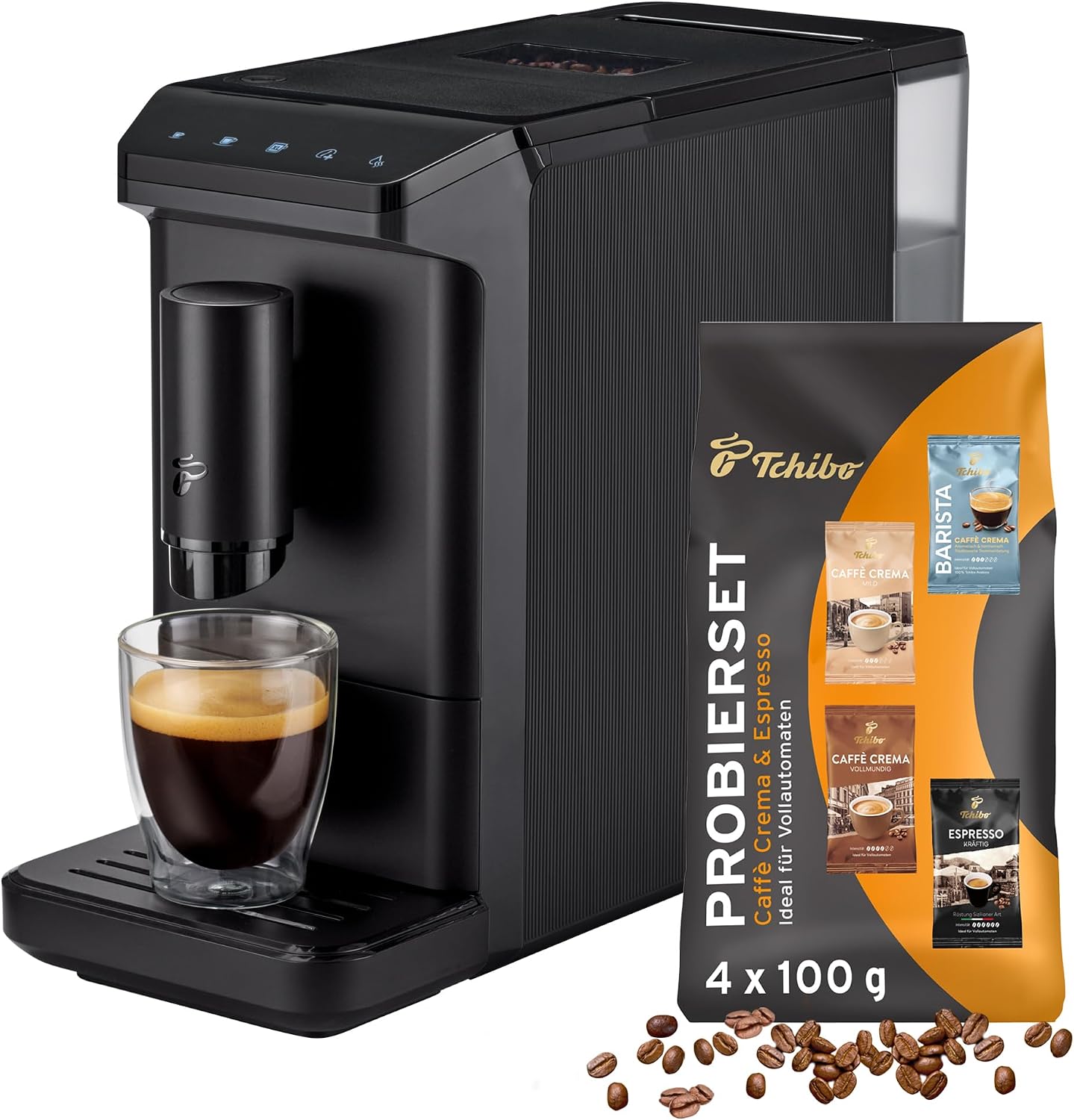 Kaffeevollautomat Esperto mini MSA23107 Espresso und Caffè Crema Bohnenmaschine 16 cm Breite 1,1 L Wassertank