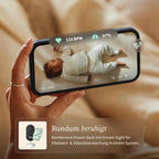Baby Schlafsensor mit App Überwachung 0–18 Monate Smart Baby Monitor System Schlaftracking Benachrichtigungen Bedtime Blue