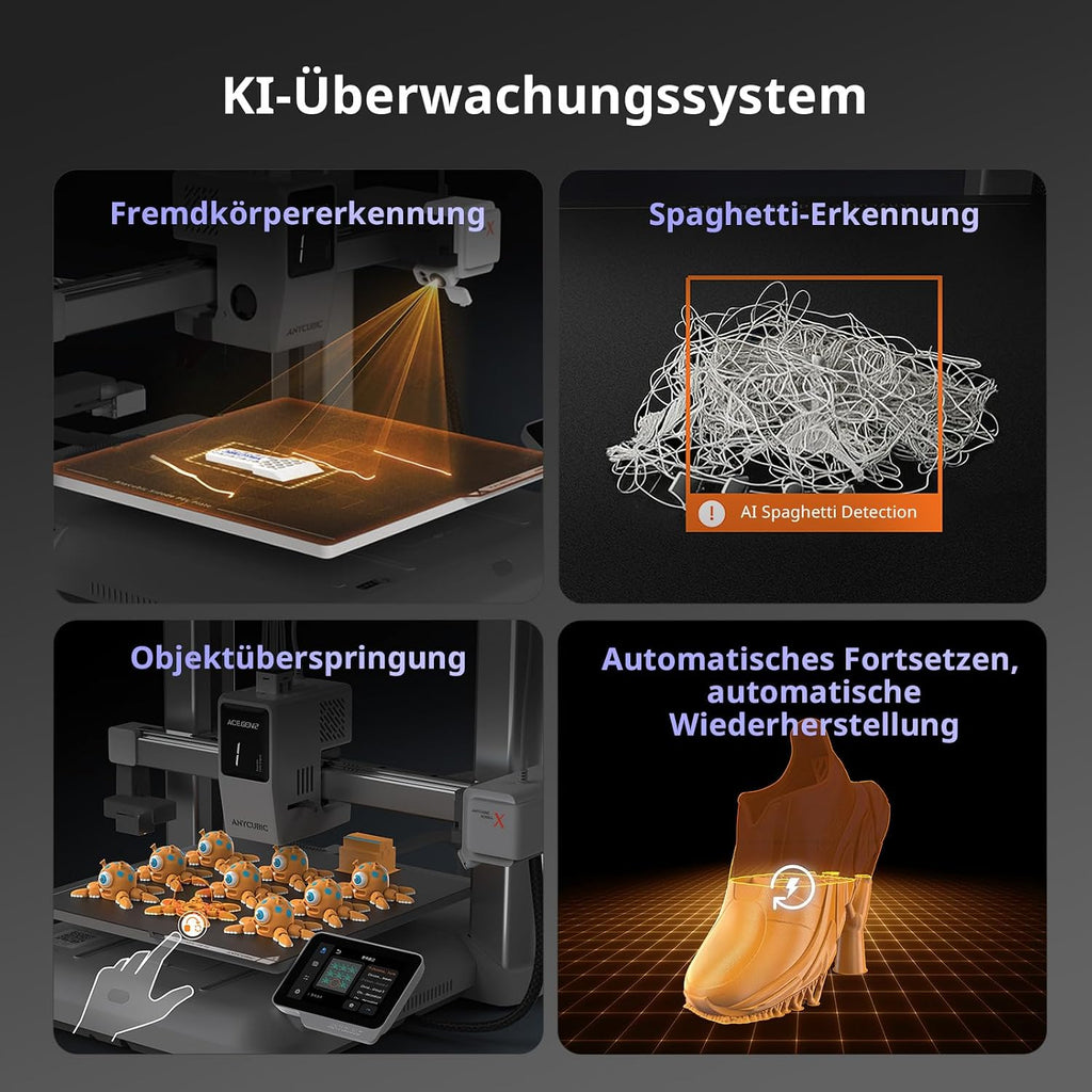 3D Drucker Kobra X Multi Color 600 mm/s FDM Drucker mit 4 Farben Fernsteuerung und adaptiver Extrusion