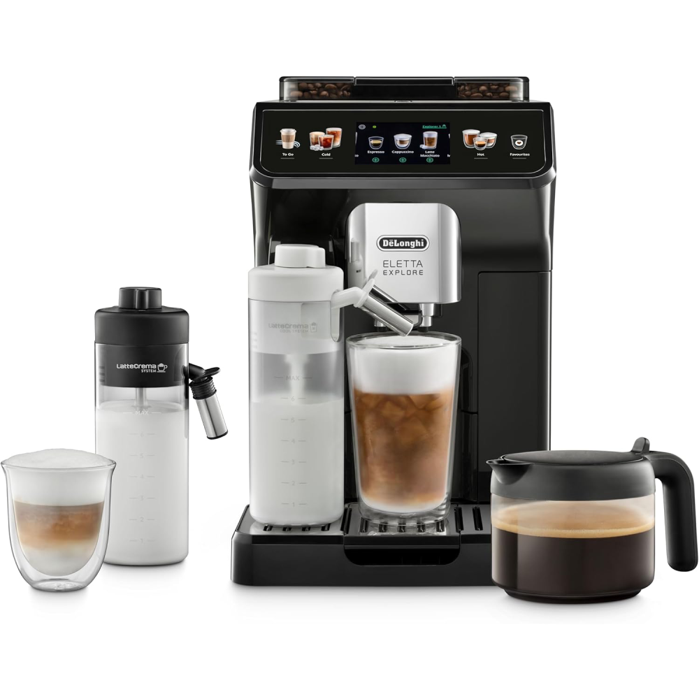 Kaffeevollautomat mit Milchsystem Eletta Explore ECAM452.57.G 40 Getränke Heiß und Kalt LatteCrema Touch Display