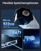 Überwachungskamera Duo 3 PoE 16MP Dual-Objektiv 180° Panorama Außenbereich Bewegungserkennung Personen Fahrzeug Tier 24/7 Aufnahme