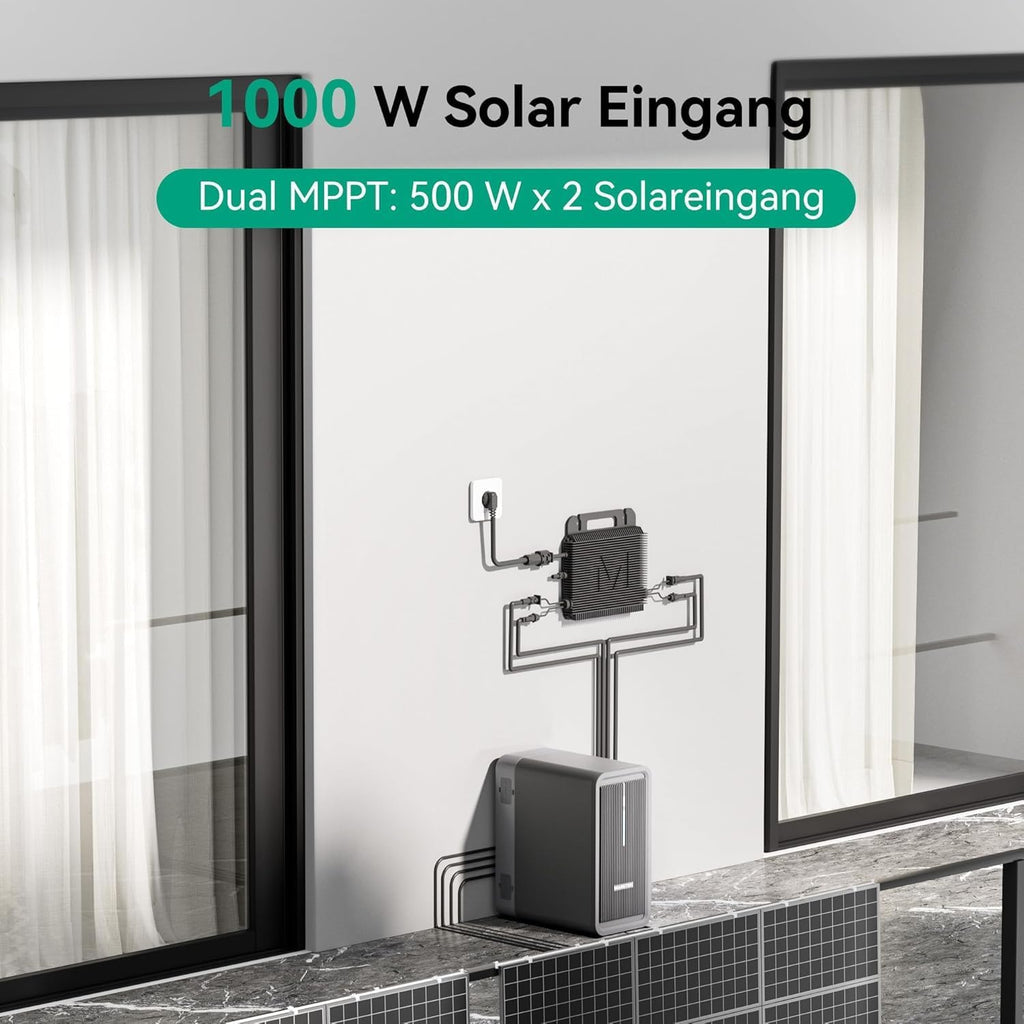 Energiespeicher B2500D für Balkonkraftwerk LiFePO4 Akku 2240Wh 6000 Ladezyklen erweiterbar IP65 MC4-kompatibel