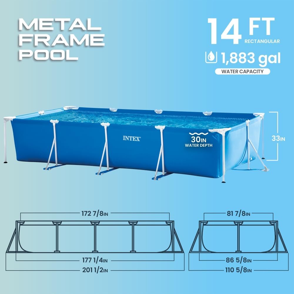 Aufstellpool rechteckig Stahlrahmen 450x220x84 cm 7127 L PVC Frame Pool Garten Rahmenpool Außen Poolset