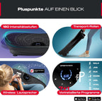 Vibrationsplatte für Ganzkörpertraining VP250 200W 180 Intensitätsstufen Bluetooth 8 Programme
