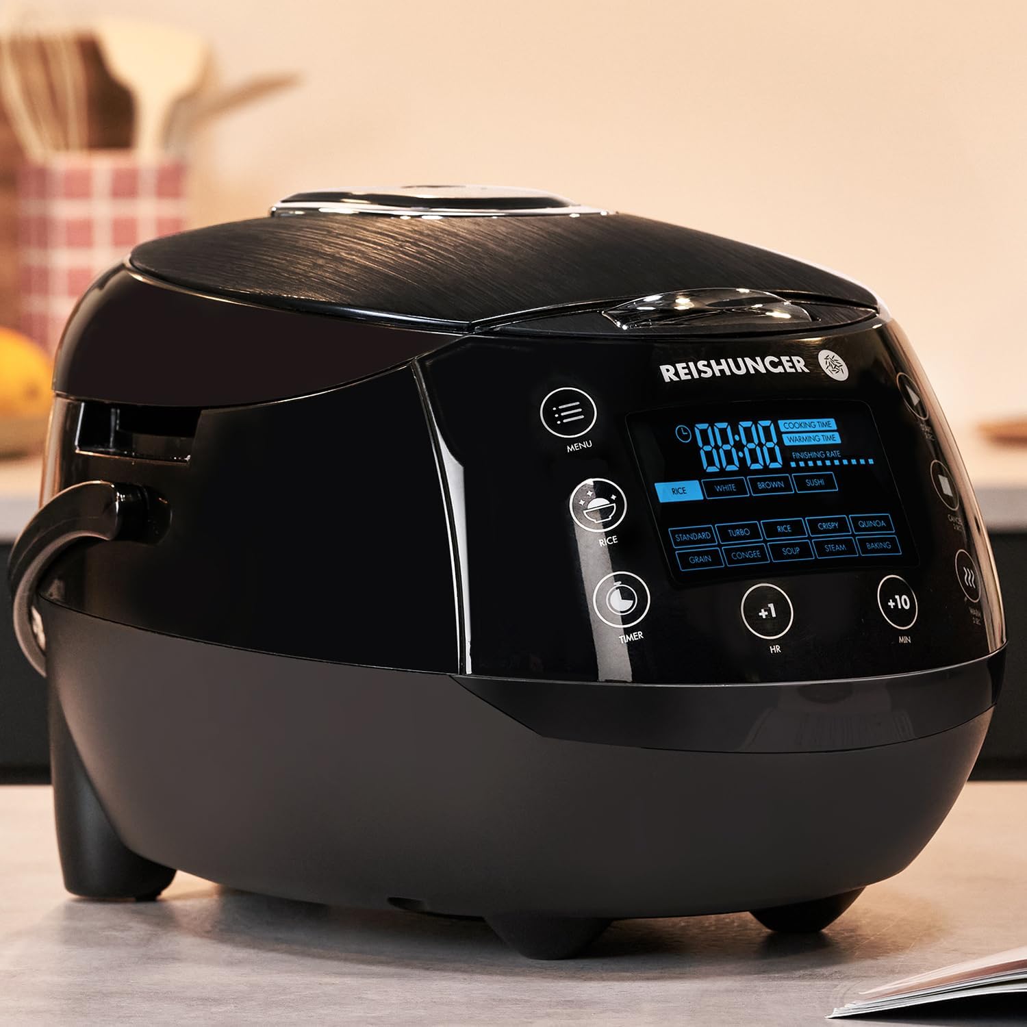 Digitaler Reiskocher und Dampfgarer Multikocher 1,5 L 12 Programme Warmhaltefunktion Timer Keramik Innentopf