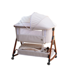 Baby Beistellbett 3in1 KUNU-Bett-02 höhenverstellbar 93x58 cm mit Rollen Stubenwagen Reisebett mit Matratze und Tasche