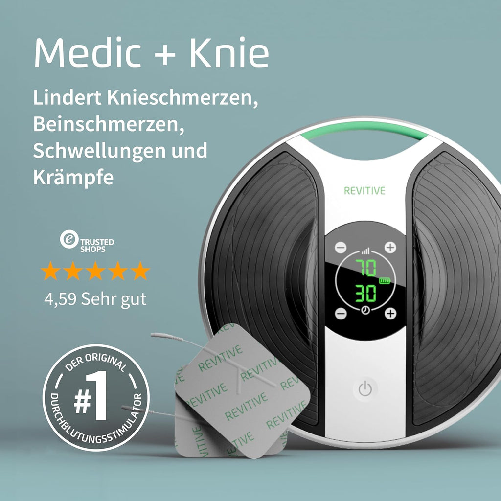 Knie- und Bein Durchblutungsstimulator Medic Plus batteriebetrieben mit NMES Funktion