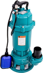 Fäkalienpumpe Tauchpumpe mit Zerkleinerer 1500 W 300 l/min 18 m Förderhöhe 230 V mit 2 Zoll Kupplung und 30 m Schlauch