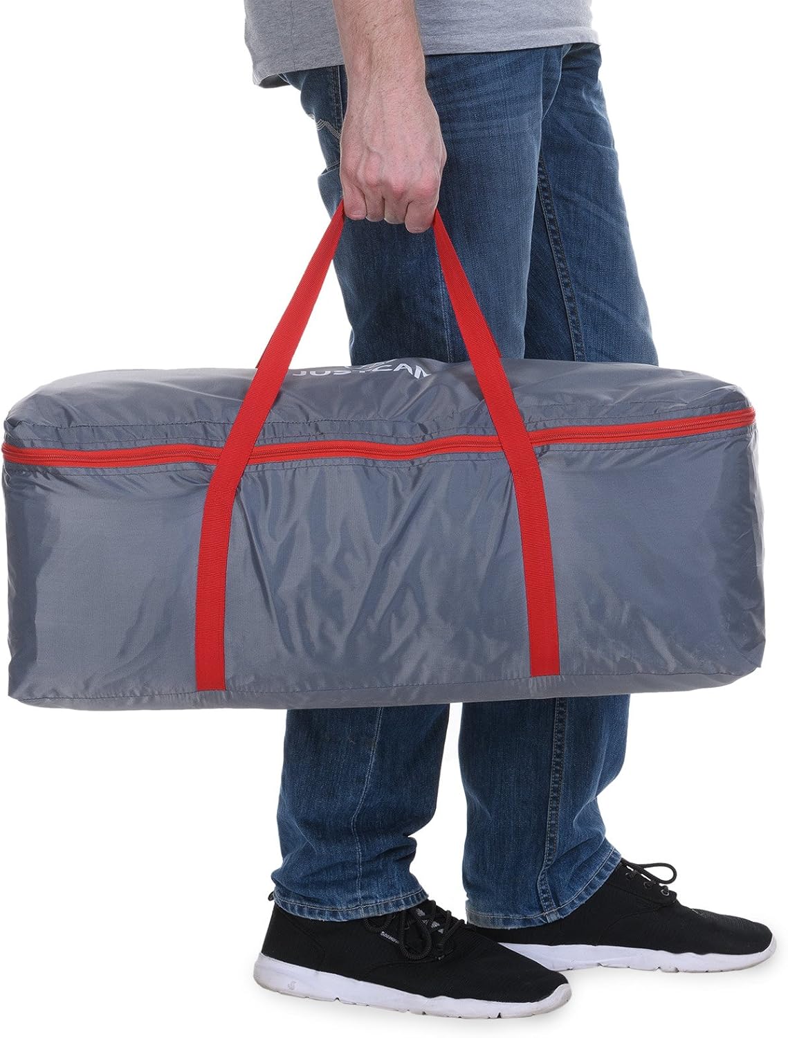 Tunnelzelt 5 Personen Atlanta 475x305x205 cm Stehhöhe Vordach eingenähter Boden 2 Kabinen Moskitonetz Eingang