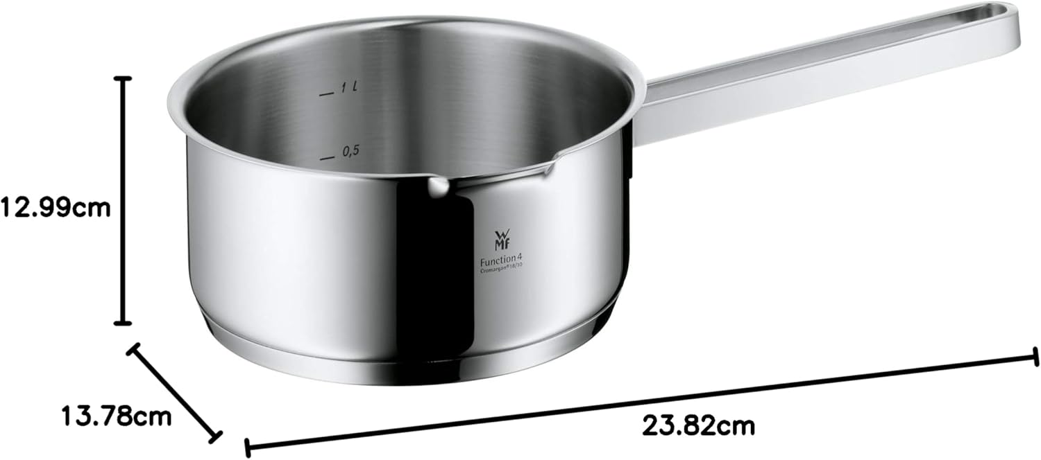 5-teiliges Topfset Induktion Function 4 760356380 Edelstahl poliert Glasdeckel mit Ausgießfunktion Innenskalierung