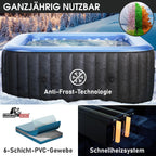 Aufblasbarer Whirlpool 6 Personen 185x185cm Tekapo C-TE062 132 Massagedüsen Spa Pool mit Heizung und Energiespar Timer