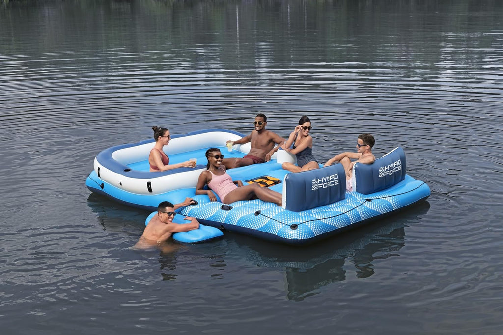 Aufblasbare Badeinsel Hydro-Force Tropical Breeze 43105 für bis zu 6 Personen 389 x 274 cm PVC mit Sonnendach